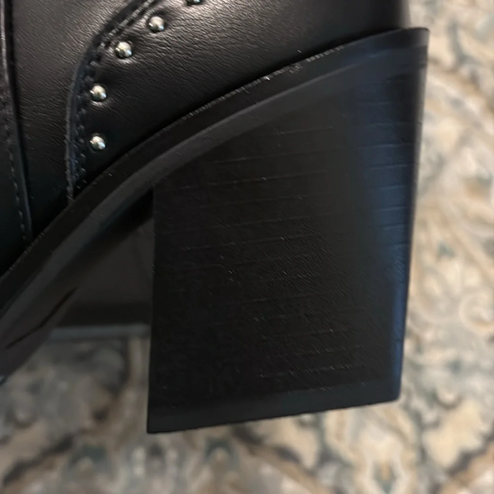 Studded Black Ankle Boots - Picture 6 of 8